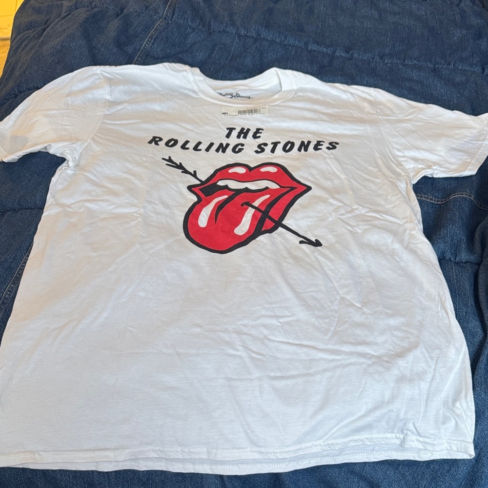The Rolling Stones White Tee with Red and Black Logo